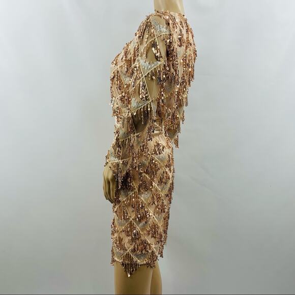 Vintage Shero Pink Sequin Mini Dress - Picture 5 of 8